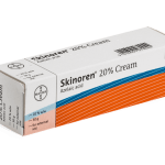 Boîte de Skinoren, accessible sans ordonnance préalable chez les pharmacies en ligne agréées